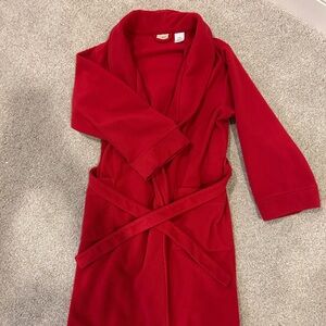 L.L. Bean Kids Red Fleece Robe M(10-12)